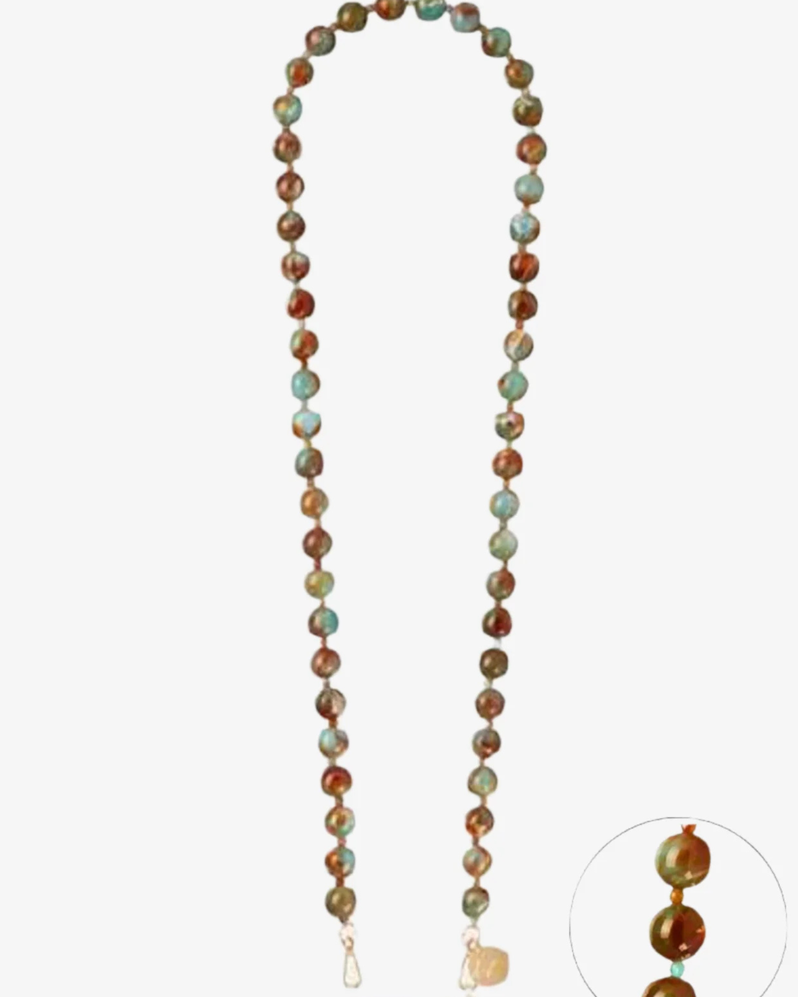 Leonie Phone Chain turquoise and brown marbled beads elegant crossbody smartphone accessory