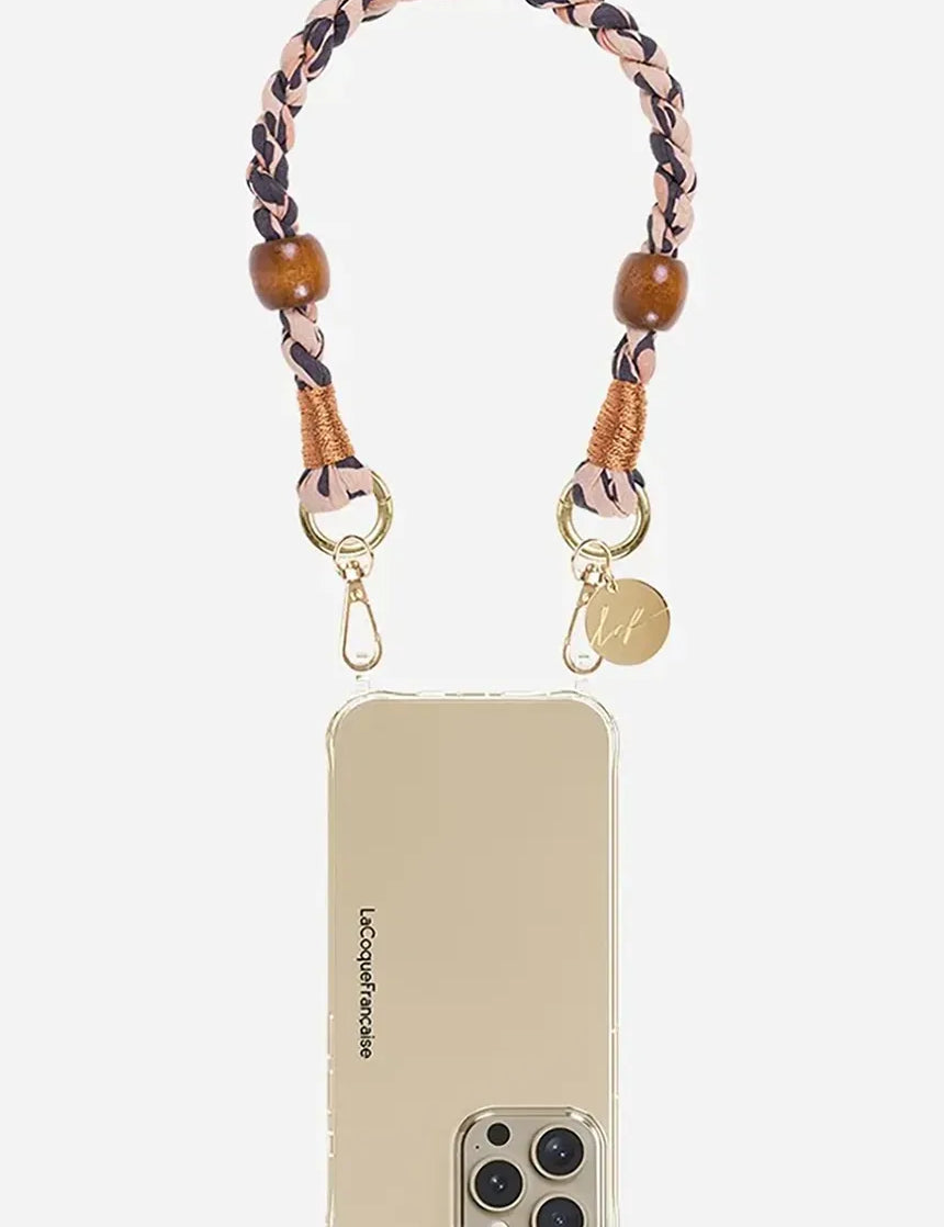 La Coque Française leopard phone strap styled with a matching iPhone ring case