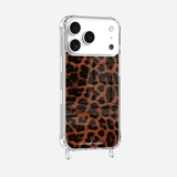 Leopard Print Ring Phone Case Terracotta stylish shockproof smartphone cover with ring holder