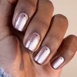 Manucurist Green Flash™ LED nail polish in Cosmic Rose, iridescent champagne pink – view 2