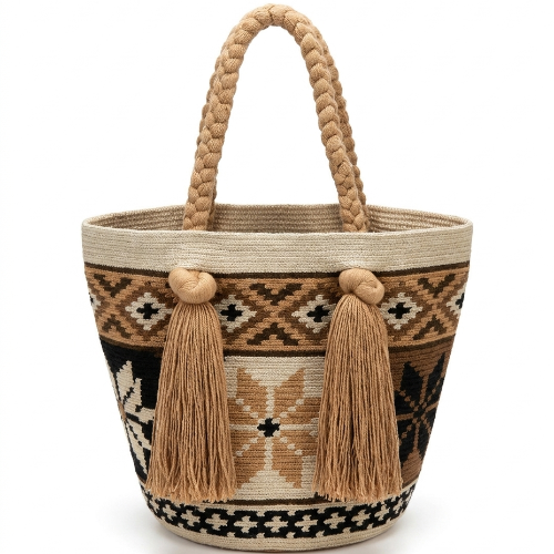 Crochet Bucket Bag – Brown