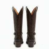 MICUIR Gaucho western boots – back view with snake-embossed heel