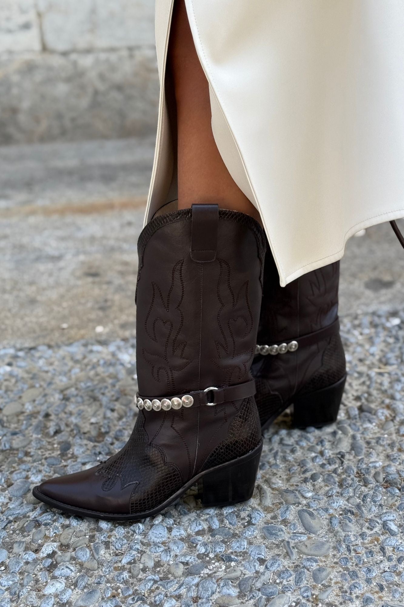 MICUIR Gaucho western boots worn with jeans