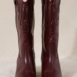 MICUIR Mestizo burgundy cowboy boots, front view