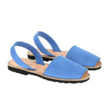 Minorquines avarca nubuck sandals in blue ocean – pair