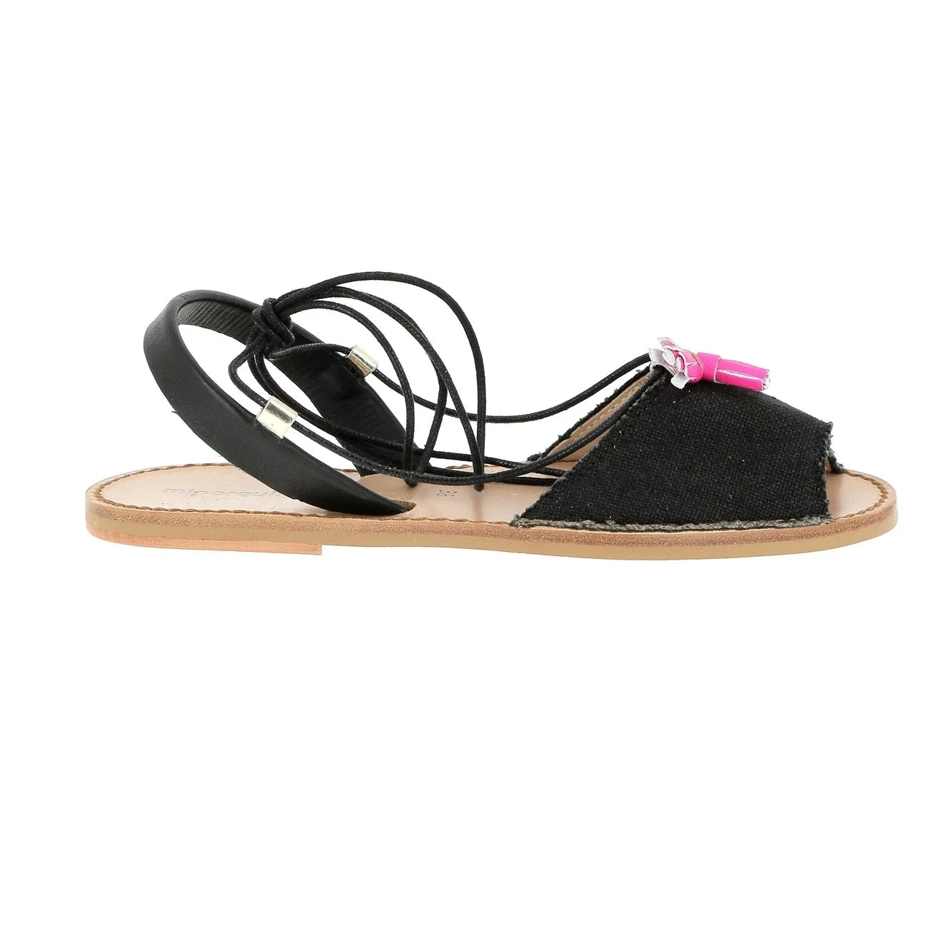 Minorquines Neo Ibiza sandals in black – side view