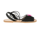 Minorquines Neo Ibiza sandals in black – side view