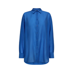MOS MOSH MMDanika oversized blue shirt, fluid Tencel drape, Quiet Luxury style