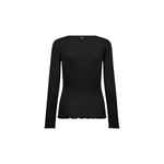MMElaine Seamless Silk Tee in Black, back view
