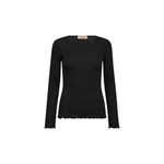 MMElaine Seamless Silk Tee in Black, front view