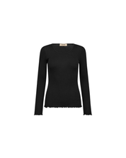 MMElaine Seamless Silk Tee in Black, front view