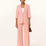 MMJunie Miley pink blazer styled with matching trousers on model