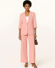 MMJunie Miley pink blazer styled with matching trousers on model