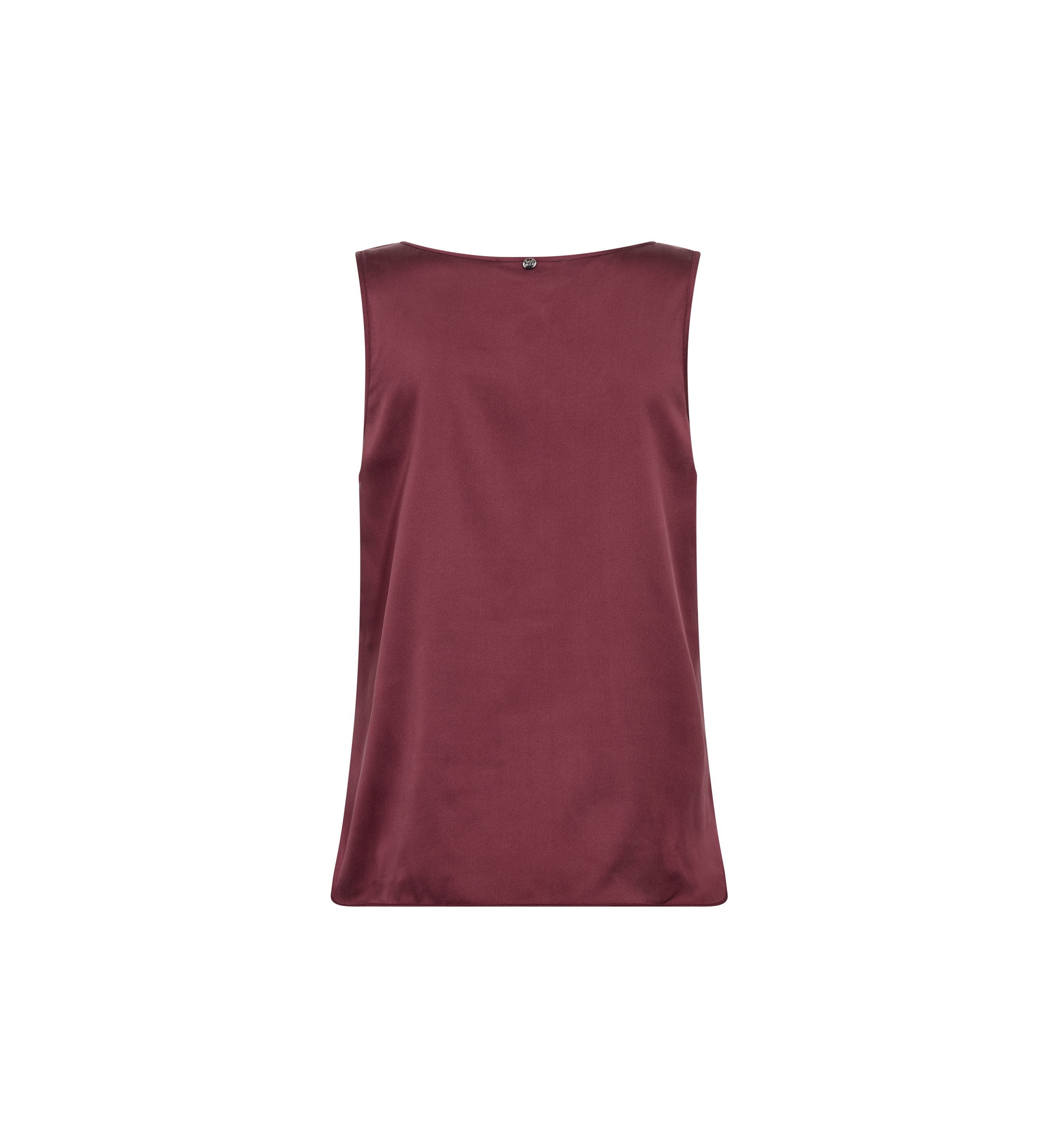 MOS MOSH Astrid round-neck silk satin tank top in Port Royale, back view