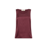 MOS MOSH Astrid round-neck silk satin tank top in Port Royale, front view
