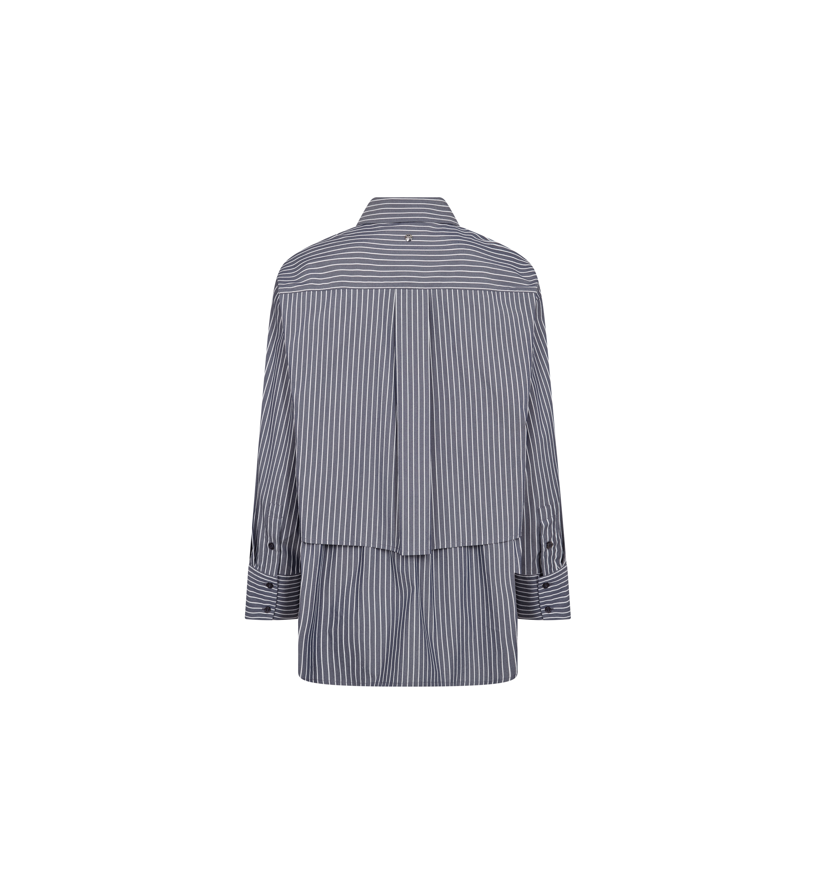 MOS MOSH Barb oversized navy striped shirt with classic collar, back view