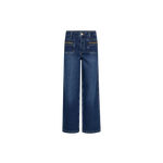 MOS MOSH Colette Sernora high-waisted wide-leg jeans in dark blue, front view