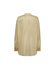 Close-up of the creamy Vanilla TENCEL™ fabric on the MOS MOSH Danika oversized shirt