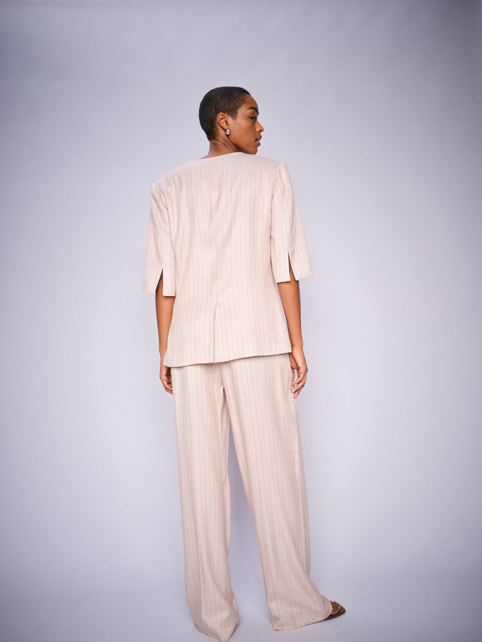 Mos Mosh Issa Inah tailored trousers in sesame – lifestyle photo