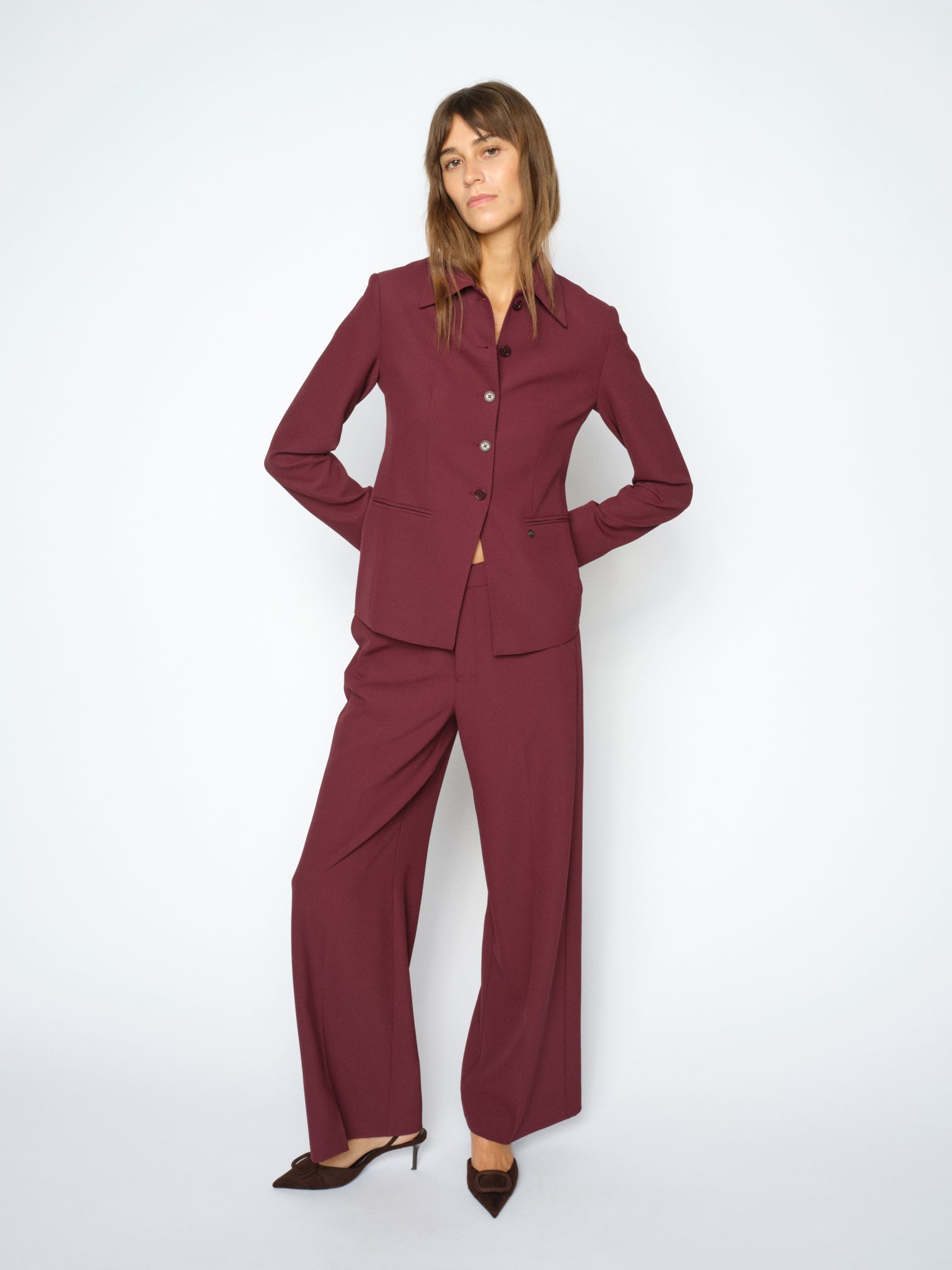 MOS MOSH Leya Miley straight-leg trousers in port royale
