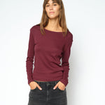 MOS MOSH Mali Boat-Neck Long-Sleeve Tee – Port Royale – close-up on a model