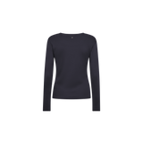 MOS MOSH Mali boat-neck long-sleeve tee in Salute Navy, back view
