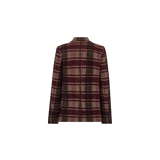 MOS MOSH Manja Comi oversized blazer in burgundy and pink check, back view