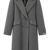 MOS MOSH Alva Loisa long coat in anthracite – front view