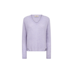 MOS MOSH Mape Sophia light V-neck jumper in Violet Tulip lilac, front view
