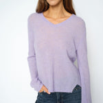 MOS MOSH Mape Sophia light V-neck jumper in Violet Tulip lilac