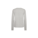 MOS MOSH Millie long-sleeve tee in grey melange, back view