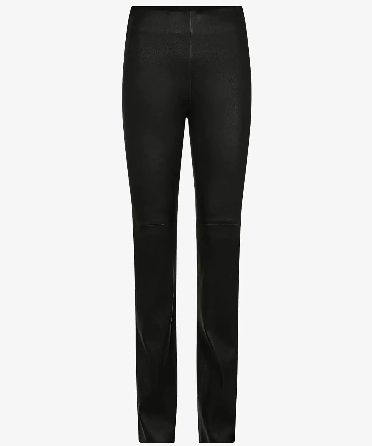 Mos Mosh MMSarina black leather leggings with a smooth-front high-waisted design and slim-fit leg.