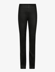 Mos Mosh MMSarina black leather leggings with a smooth-front high-waisted design and slim-fit leg.