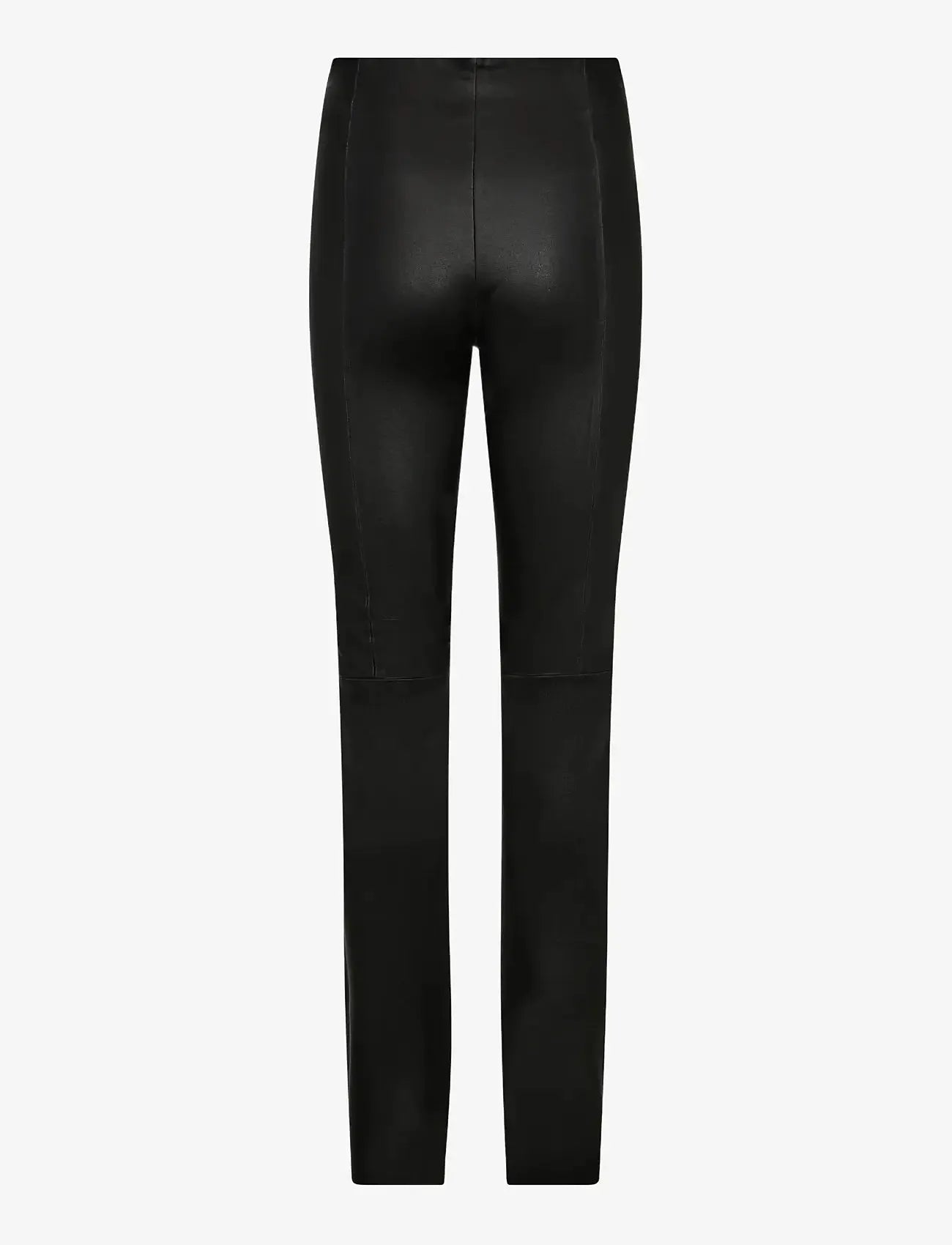 Back view of Mos Mosh MMSarina leather leggings highlighting the sleek fit and premium leather construction.
