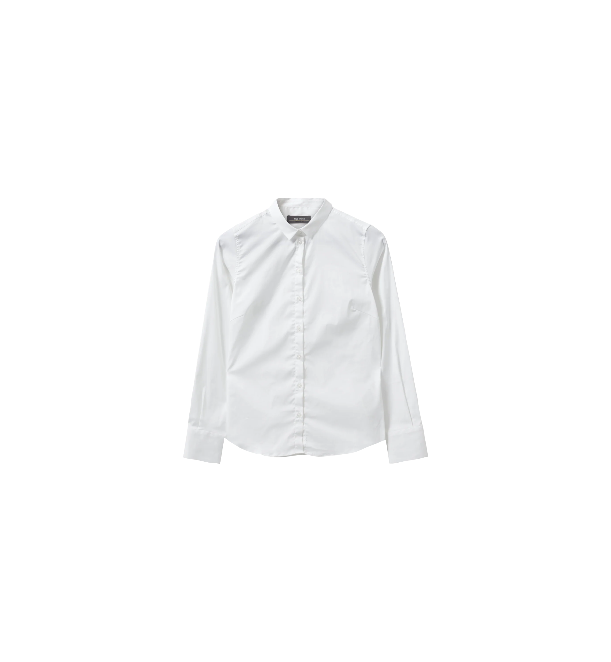 MOS MOSH MMTilda fitted shirt in crisp white. A tailored capsule wardrobe essential in stretch cotton