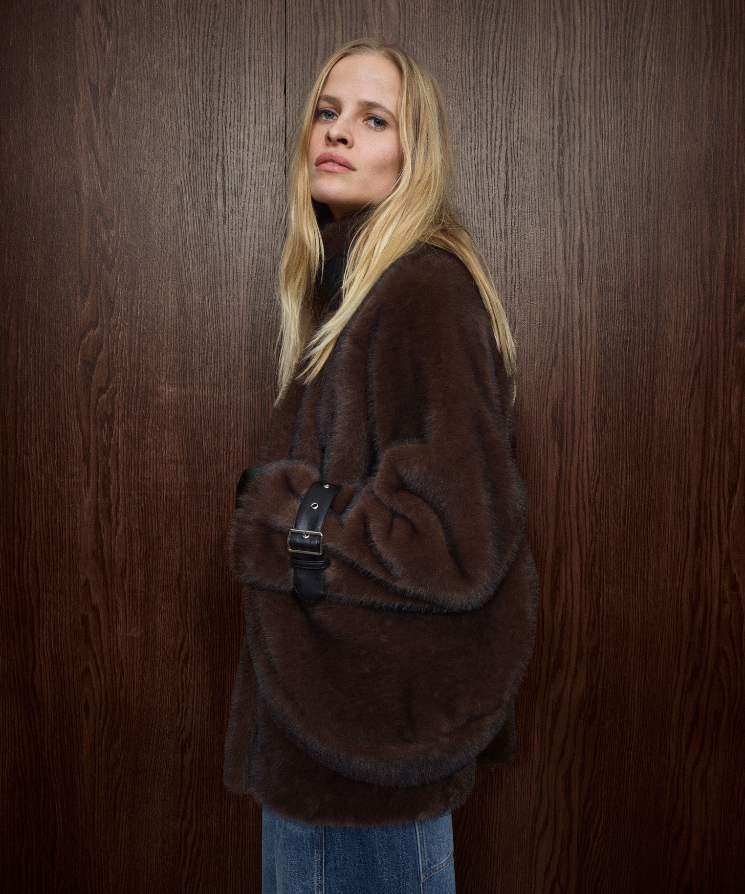 Nanette Faux Fur Jacket – Delicioso – front view