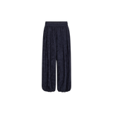 MOS MOSH Nuello Trellis 7/8 balloon trousers in salute navy with a balloon leg gathered at the ankle, front view