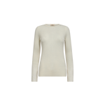 MOS MOSH Bouch crew-neck sweater in ecru – front view