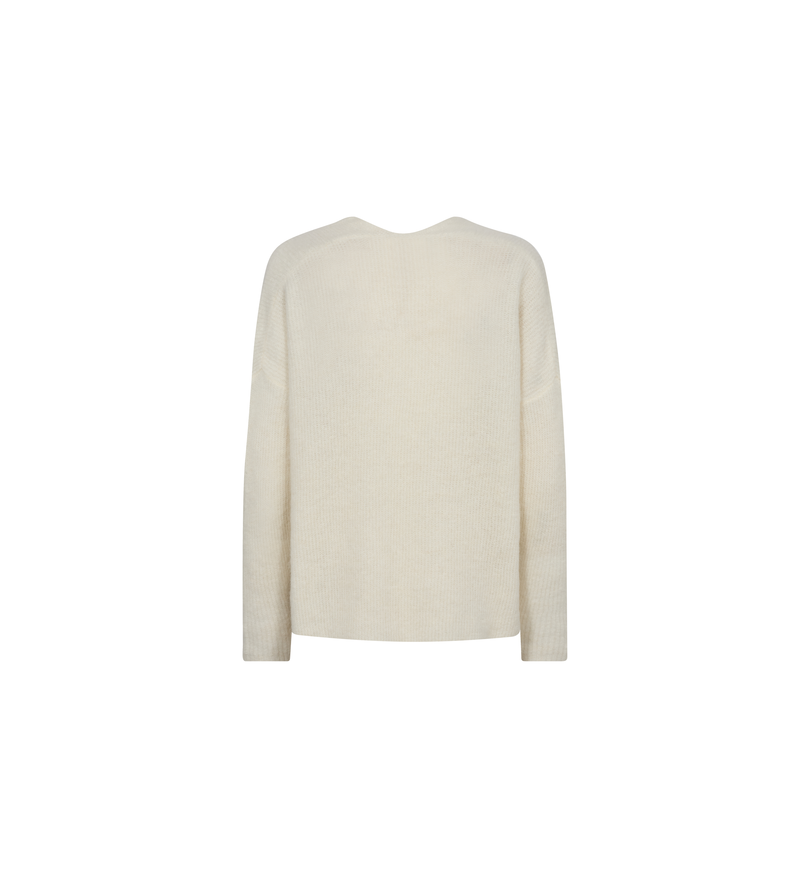 MOS MOSH Thora V-neck jumper in ecru, back view