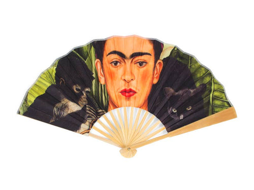 Frida Kahlo Large Hand Fan – Portrait with Hummingbird