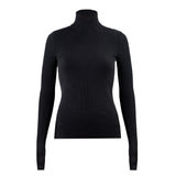 Fine Rib Roll-Neck Jumper – Just Black – front view