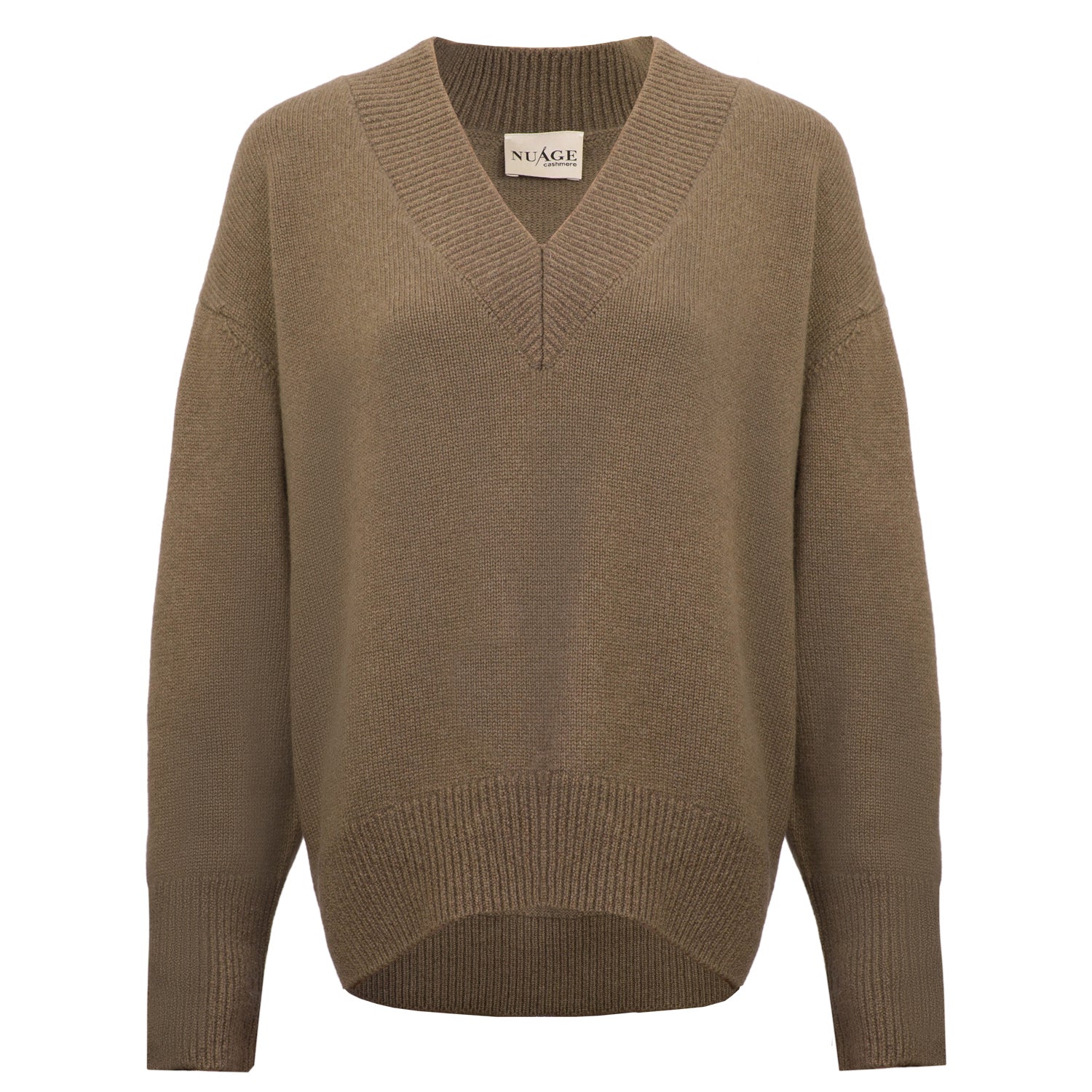 Iconic V-Neck Jumper – Olive – view 5