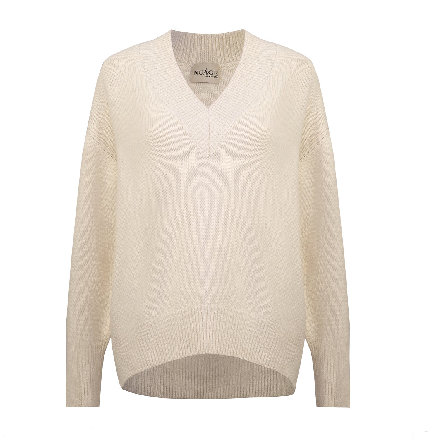 Iconic V-Neck Jumper – Vanilla – front view