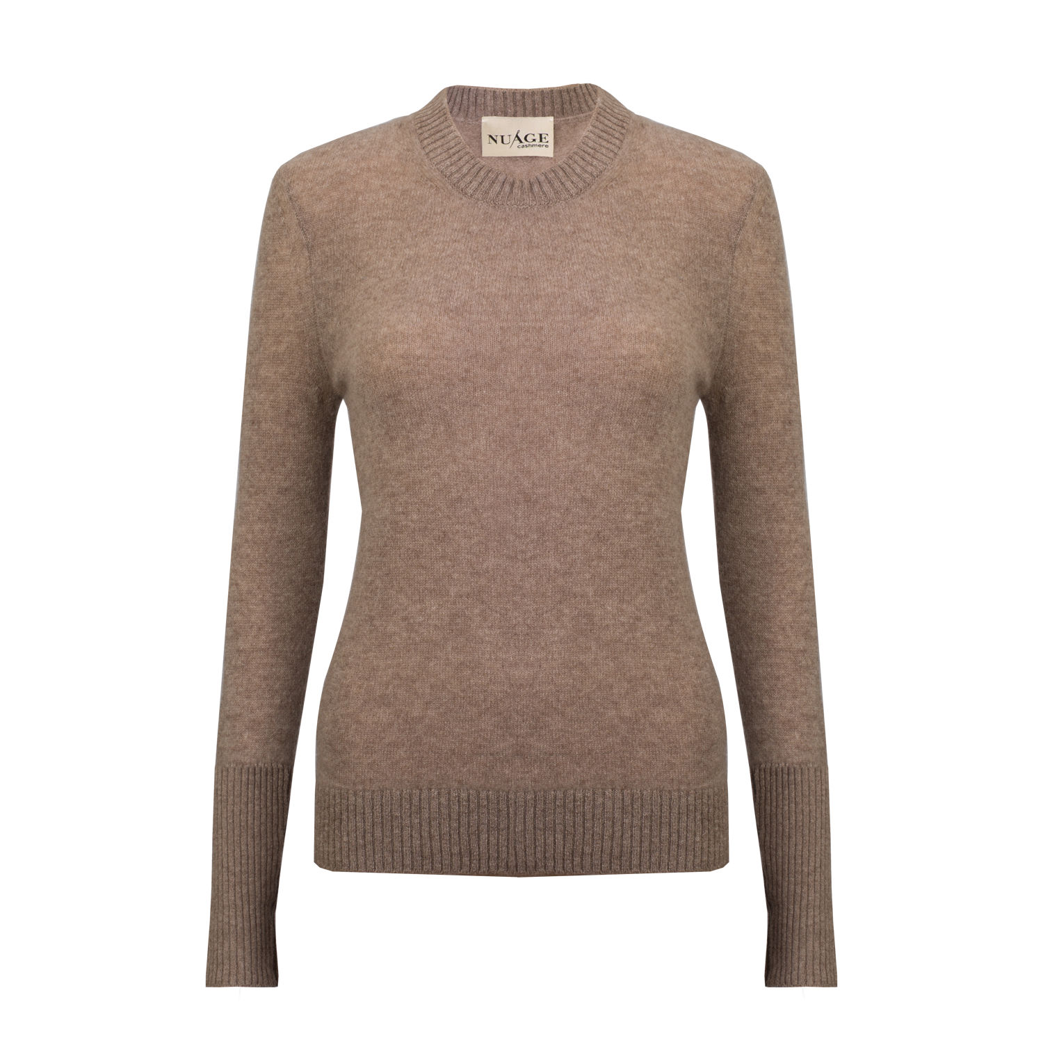 Lightweight Crew-Neck Jumper – Cappuccino – front view