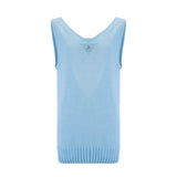 Nuage Cashmere Open-Back Top – Blue – back view