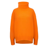 Roll-Neck Jumper – Hot Orange – front view