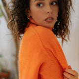 Roll-Neck Jumper – Hot Orange – view 3