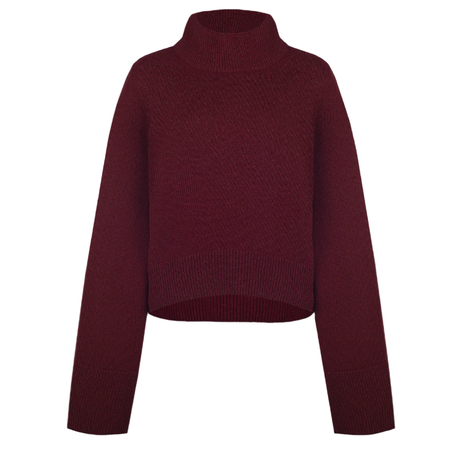 Wide-Sleeve Jumper – Burgundy – front view
