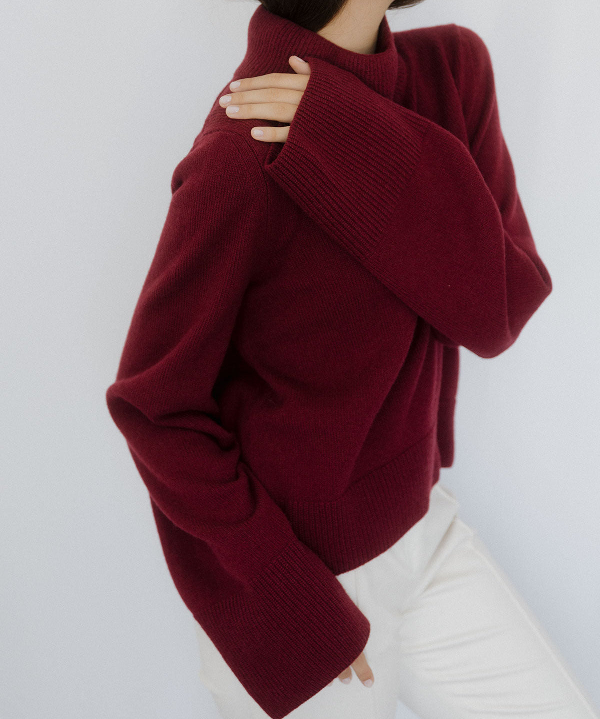 Wide-Sleeve Jumper – Burgundy – view 2