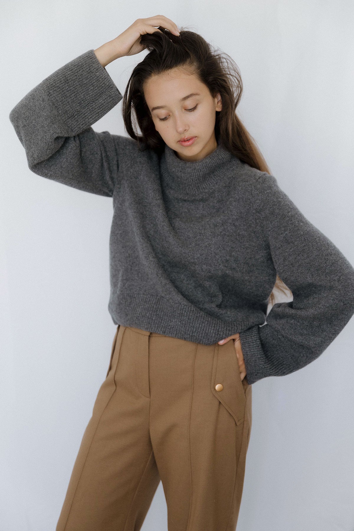 Wide-Sleeve Jumper – Grey – view 2